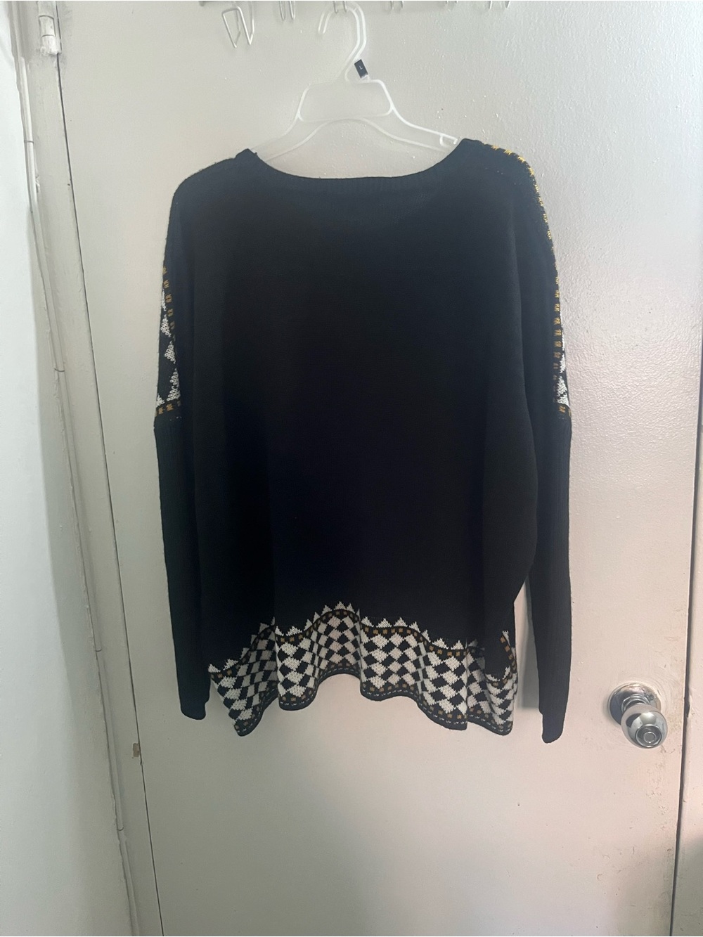 Relativity Black, Gold & Cream Aztec Knit Pullover - Picture 3 of 5